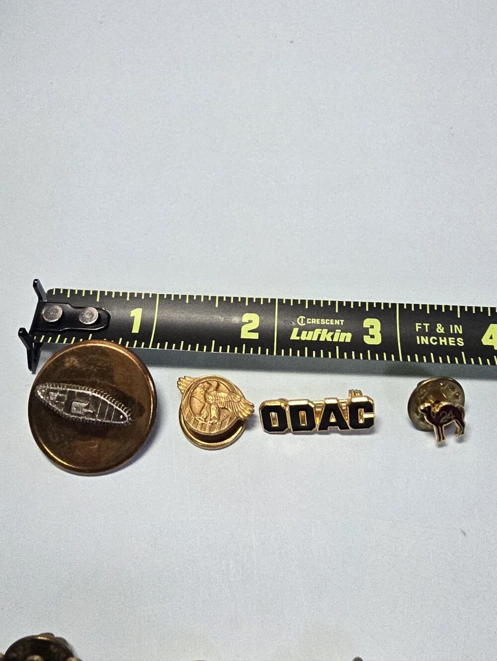 Vintage Lot Of 7 Brass Lapel Pins Military WWII,United Way,Sobriety,Athletic